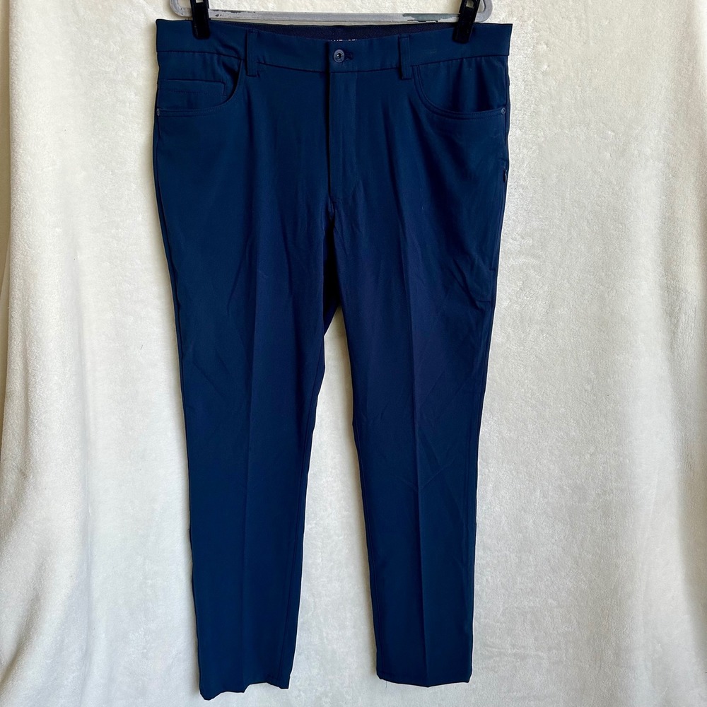 Van‎ Heusen Flex Tech Pant Navy Blue Stretch Trouser 36x32 Large